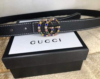 gblack gucci belt