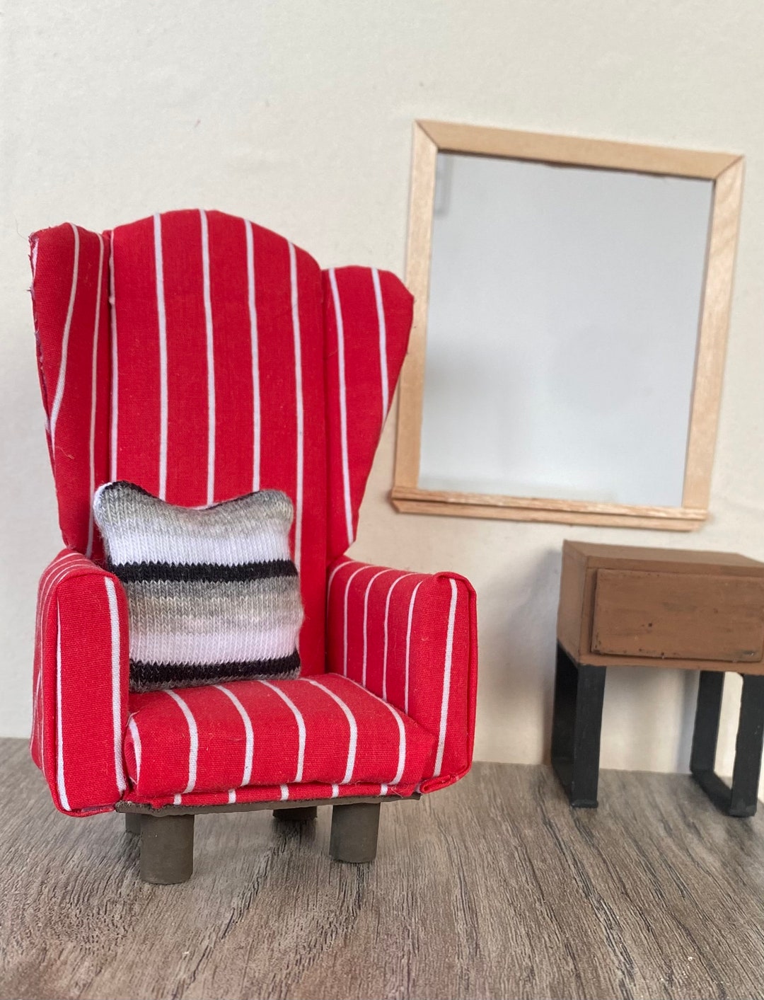 112th Scale Striped Armchair Etsy