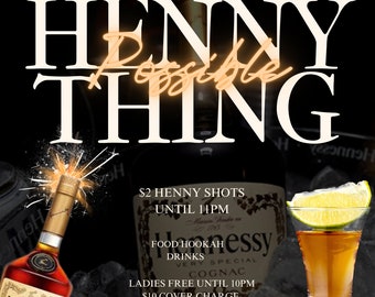 Henny Club Lounge Flyer Happy Hour Canva Template