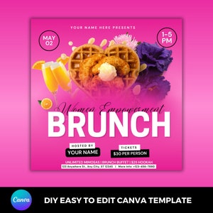 Womans Empowerment Brunch Flyer Einladung Canva Template