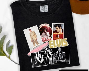 Comfort Colors® retro Elvis Presley-shirt, Elvis Music-T-shirt, Elvis Presley-merchandise, cadeau voor Elvis Presley-fan, Elvis Presley Lovers-shirt