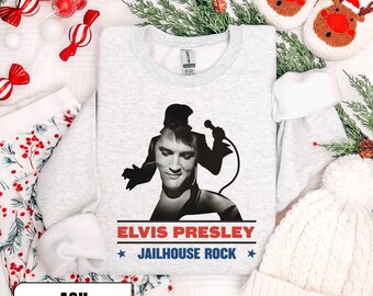 Felpa Elvis Jailhouse Rock, maglietta Elvis Presley, maglione King Of Rock And Roll, maglietta Elvis Presley Merch, regalo per fan di Elvis Presley