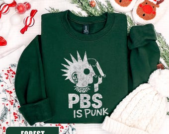 PBS Is Punk Sweatshirt, Save PBS Sweatshirt, Retro Public Broadcasting Service Tee, 70s 80s Nostalgia Sweater, Political Protest Shirt Gift