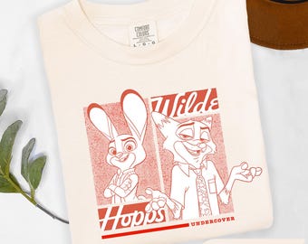Camiseta Judy Hopps e Nick Wilde, Camiseta Zootopia da Disney, Camiseta com os Personagens de Zootopia, Viagem em Família à Disneylândia, Camiseta Viagem de Meninas à Disney para Zootopia 2