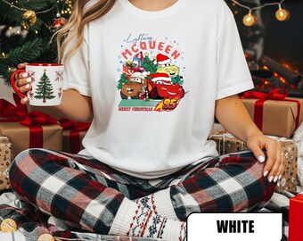 Blixten McQueen Bilar jultröja, Retro Bilar jultröja, Disney Bilar julbelysningsskjorta, Disneyland julklapp