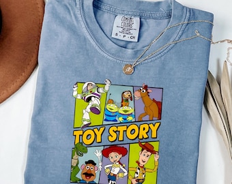 Retro Toy Story-shirt, Woody Buzz Alien Disney-T-shirt, vintage Pixar-gezinsuitje, Disneyland Group-vakantieshirt, T-shirt Toy Story Characters