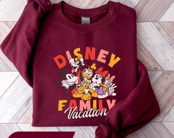 Disney family Vacation Sweatshirt, Matching Family Trip Shirt, Mickey And Friends Vacation Gift, Disney 2026 Sweater, Disneyland Trip Hoodie