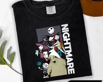 Comfort Colors Jack And Sally Halloween Shirt, Nightmare Before Halloween T-Shirt, Jack Skellington The Pumpkin King Shirt , Halloween Gift