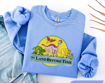 The Land Before Time Sweatshirt, Vintage Cartoon Dinosaur Apparel
