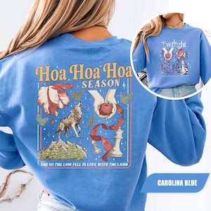 Hoa Hoa Hoa Season Sweatshirt, Twilight Fan Shirt, Forks Vampire Romance Tee, Cozy Reader Gift, Fall Bookish Apparel, Front And Back Shirt