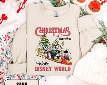 Sudadera de vacaciones navideñas de Disney, camiseta navideña de Mickey y sus amigos, suéter de viaje navideño de Disney, vacaciones familiares de Navidad, regalo de Navidad