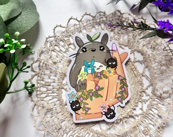 Anime Totoro Sticker | Glittery Stars, Ghibli Fan Kawaii Decal