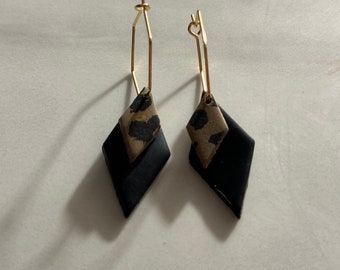 double diamond hoop earrings