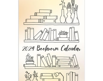 2024 Bookworm Calendar Funny Book Lover Gifts for Reader Booktok Merch Bookworm Gifts for Her Book Nerd