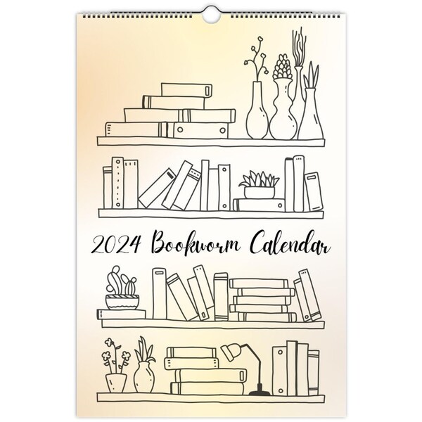 2024 Bookworm Calendar Funny Book Lover Gifts for Reader Booktok Merch Bookworm Gifts for Her Book Nerd