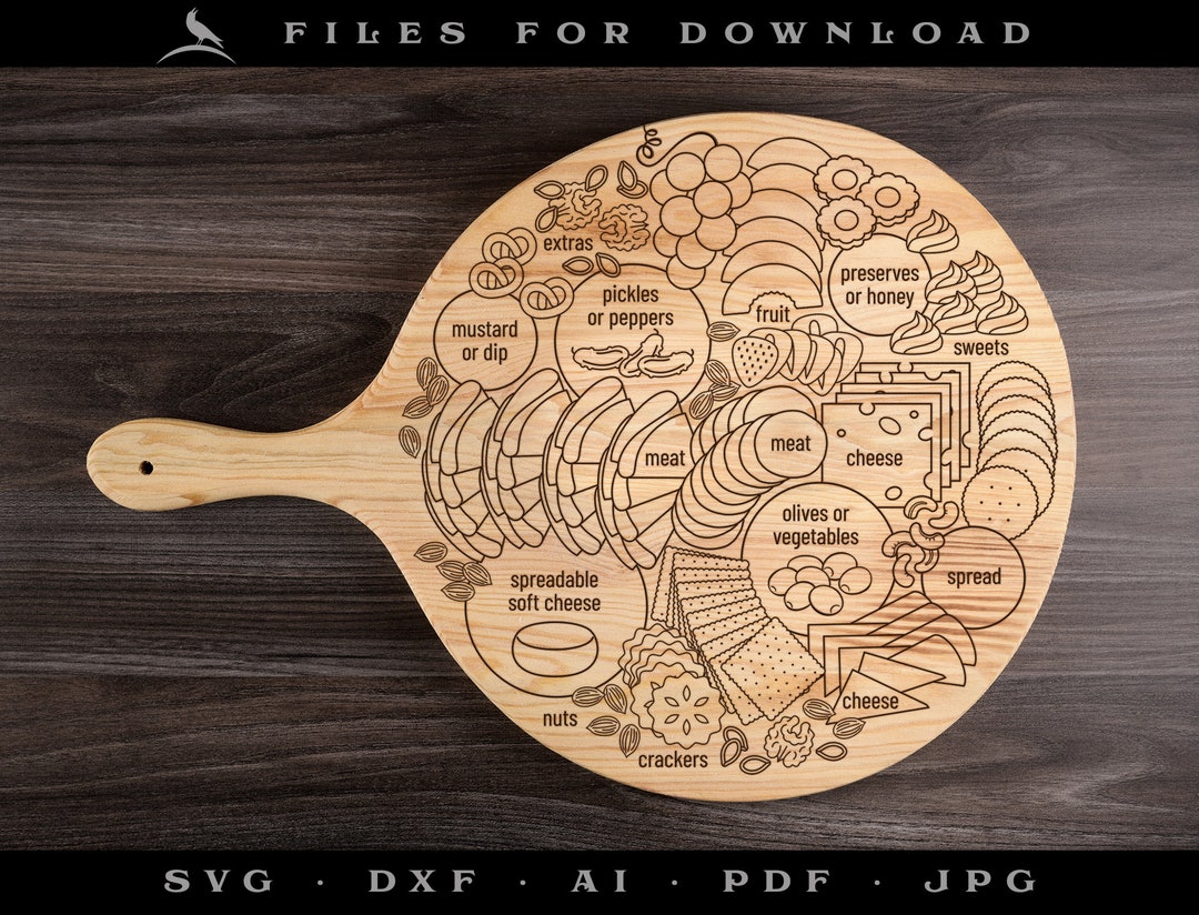Design for Charcuterie Cutting Board, Digital Art for Download Clean
