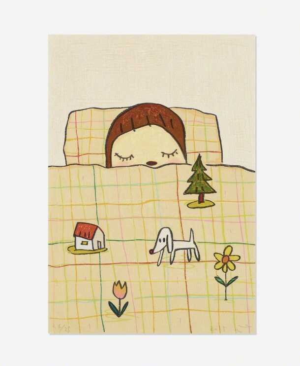 奈良美智 Yoshitomo Nara WORD 木 acrylic 28CM 奈良美智 Yoshitomo