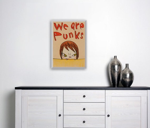 奈良美智 wa are punks なら Nara yoshimoto Amazon.com: KKLDNHH Famous Yoshitomo Nara Poster《We are