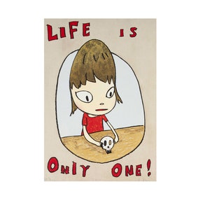 4K Yoshitomo Nara &quot;Life Is Only One&quot; 奈良美智 High Resolution Digital Japanese Contemporary Wall Art Home Decor Canvas Print Gift Ideas