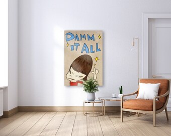 4K 奈良美智「Damn it All」奈良美智高解像度デジタル日本現代壁アート