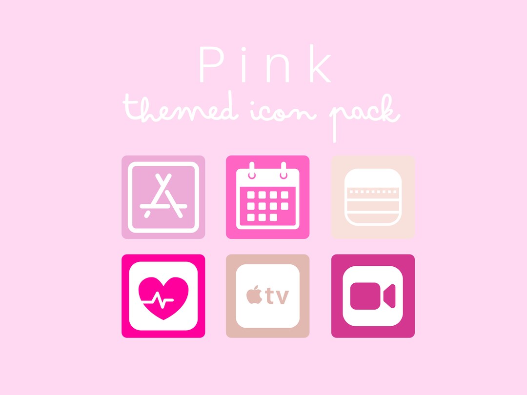 IPhone Icon Pack, Pink Themed Icon Sets - Etsy