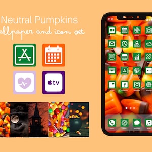 Halloween Candy iPhone Wallpapers and Icons Pack Halloween Wallpapers Fall icon pack Custom iPhone Pack