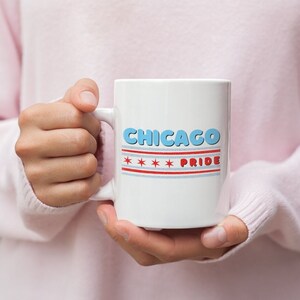 Chicago Coffee Mug Chicago Flag Stars Cup