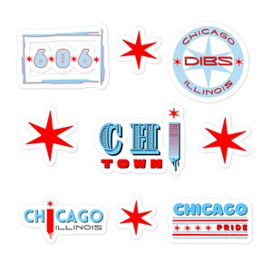 Chicago vlag sterren multi-pack stickers