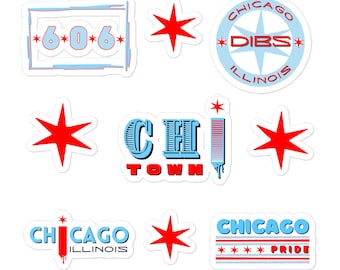 Chicago Flag Stars Multi Pack Stickers