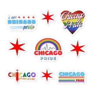 Adesivos de pacote múltiplo LGBTQ do Orgulho de Chicago