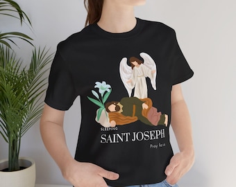 Camiseta de San José Dormido / Ropa católica para hombres y mujeres / Camiseta de San José Dormido / Regalo religioso / Camiseta de San José Obrero
