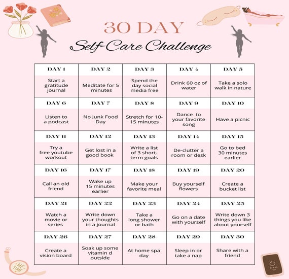 Simple 30 Day Self Care Challenge - Etsy