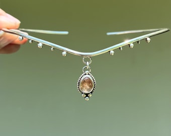 Imperial Topaz Sterling Silver Gemstone Choker | Dainty | Handmade | Minimalist Jewelry Crystals Silver | Boho Hippie Gifts Gifting Crystal