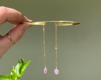 Custom Dangly Crystal Arm Cuff | Hammered Swirl Arm Cuff | Armlet | Bracelet | Bohemian | Goddess | Band | Bangle | Jewelry | Gift