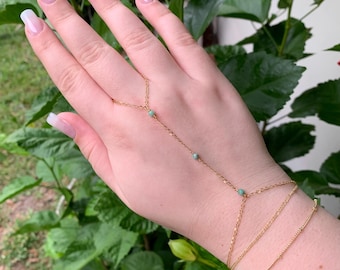 Crystal Hand Chain | Stainless Steel Boho Hand Bracelet Dainty Minimalist Gemstones