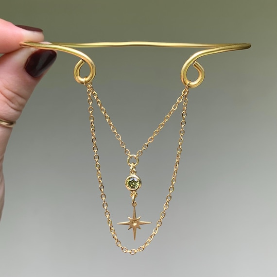Custom Birthstone Chain Arm Cuff | Arm Cuff | Armlet | Bracelet | Bohemian | Goddess | Band | Bangle | Jewelry | Gift | Matching | Gemstone