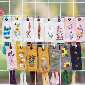 Hand Embroidered Bookmark, Flower Bookmark, Personalized Gifts, Gifts For Avid Reader, Christmas Gift