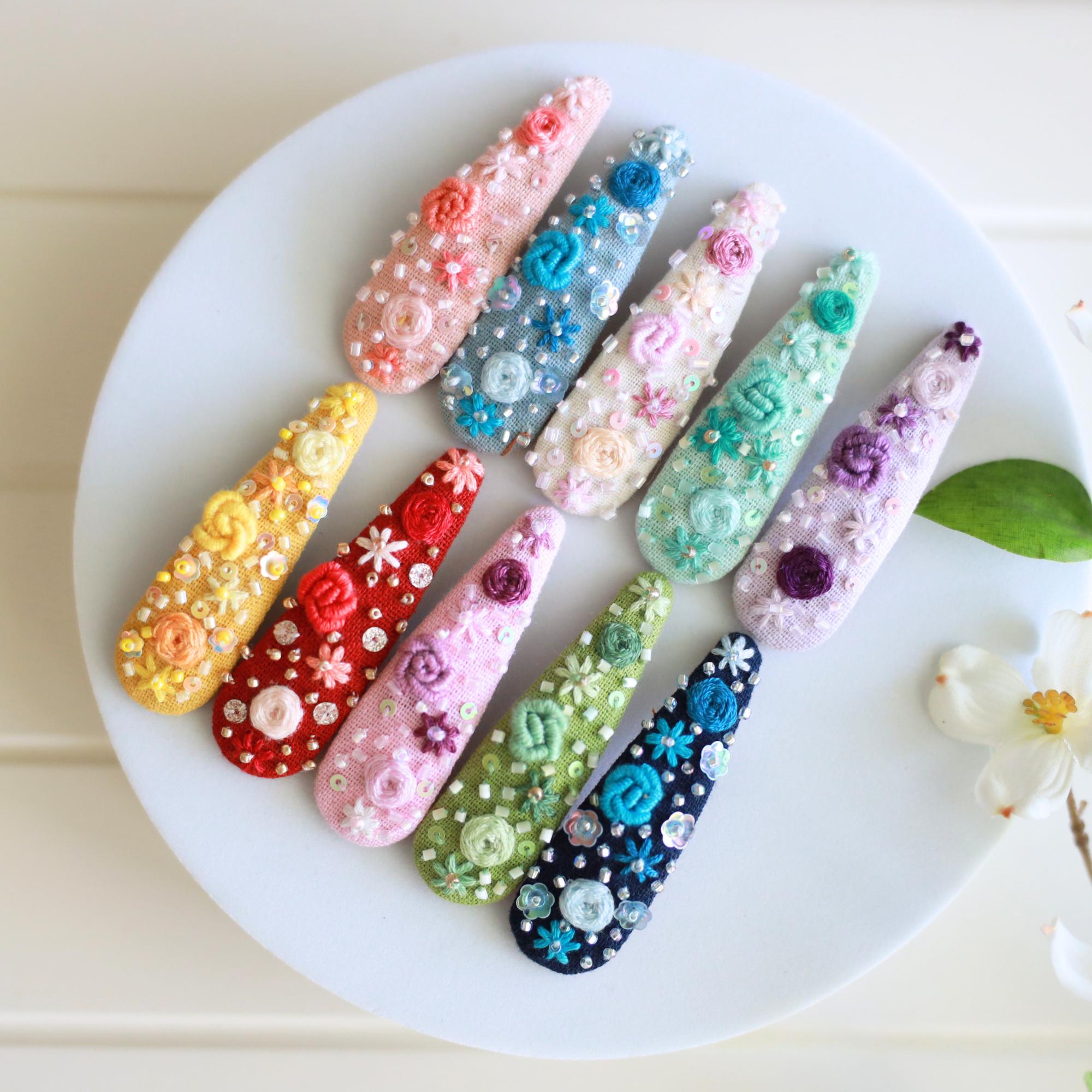 Hair accessories handmade barrettes with embedded embellishments Tiara Hair Barrettes main image 3