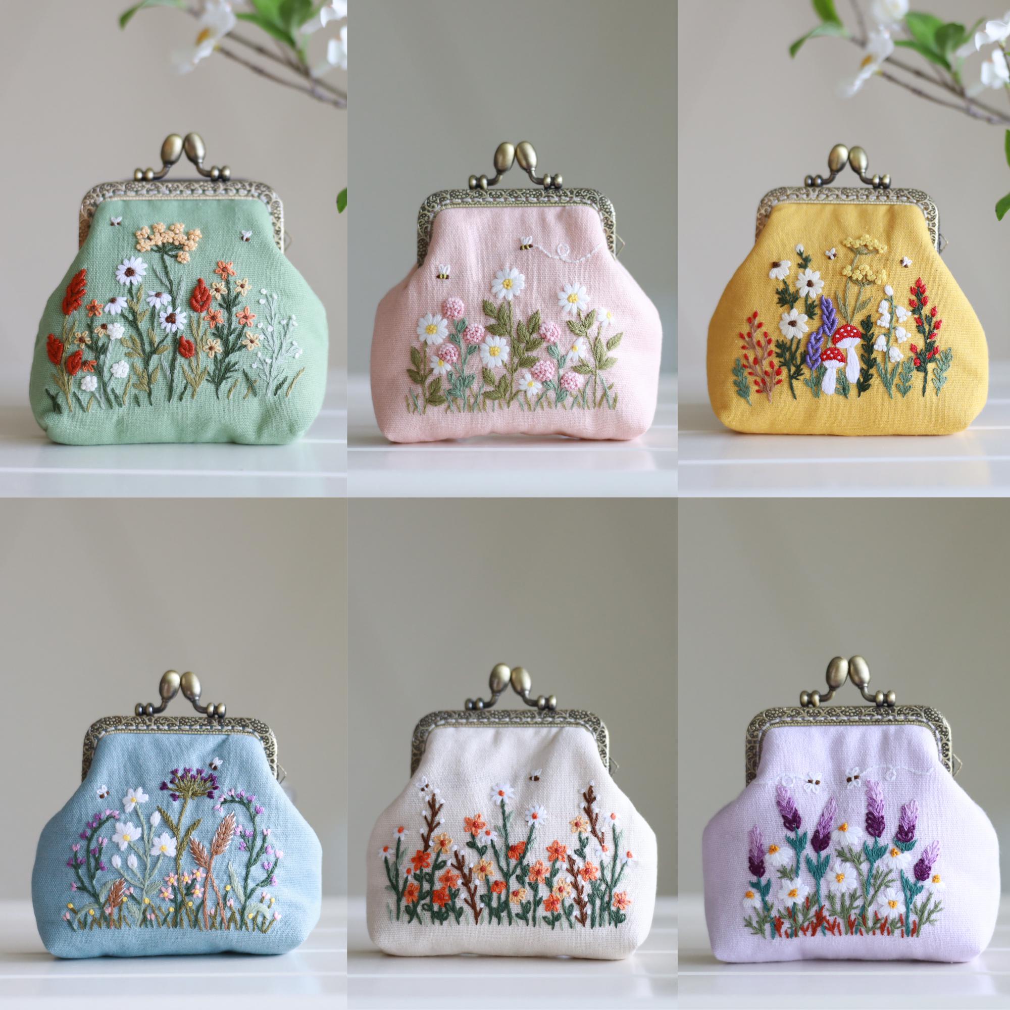 Japanese Vintage Beaded Bag For Kimono Silk/Ivory/Multicolor