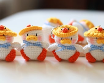 Crochet Duck Keychain, Cartoon Animal Key Chain, Hand-Crocheted Small Ducky Cartoon Keychain, Cute Bag Accessories, Cute Gift