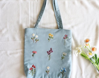 バッグ flowergarden Flower Garden Embroidered Tote Bag, Floral Design Shoulder Bag