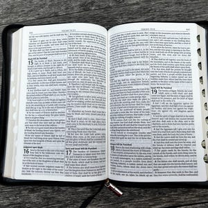 Black Gray Bible 9 point text Faux Leather KJV Personalized Bible for Christian Men Faith Inspired Gift for Husband Gray Zippered Bible Gift Bible Engraving