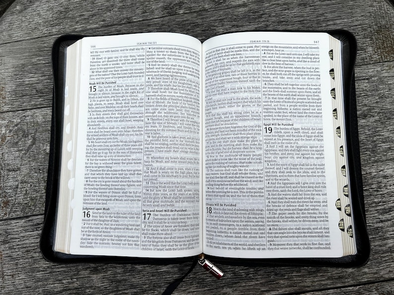 Black Gray Bible 9 point text Faux Leather KJV Personalized Bible for Christian Men Faith Inspired Gift for Husband Gray Zippered Bible Gift Bible Engraving