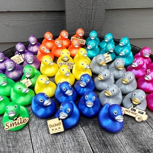 Metallic rubber ducks metallic ducks silver rubber ducks solid color duck purple ducks silver duck blue ducks orange ducks green rubber duck