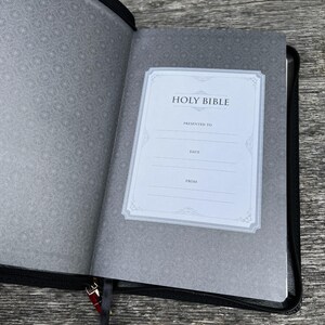 Bible Faux Leather Cover Zippered Bible Thumb Index Personalized Bible Gift Custom Engraving Gift for Fathers Day