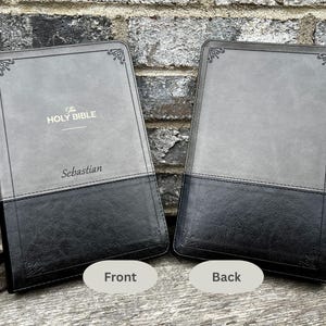 KJV Black Faux Leather Bible Personalized Zippered Bible for Christian Men Faith Inspired Gift for Dad Engraved Bible Gift Personalized or Plain Cover