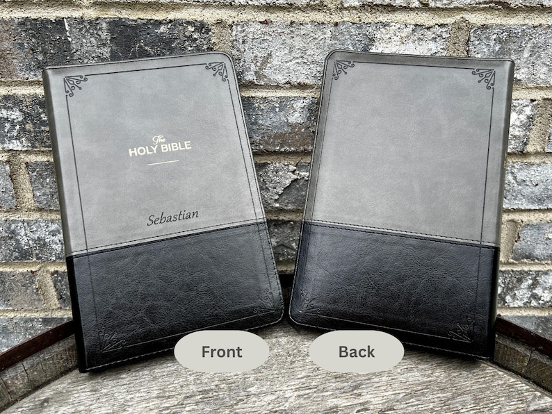 KJV Black Faux Leather Bible Personalized Zippered Bible for Christian Men Faith Inspired Gift for Dad Engraved Bible Gift Personalized or Plain Cover