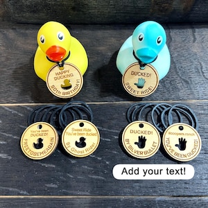 Custom tags wooden duck tag personalized youve been ducked tags for ducking custom card duck rubber cute tag gift for him offroad ducking