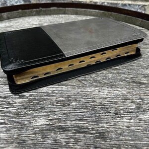 Black Bible Faux Leather Bible Cover KJV Personalized Bible for Christian Men Faith Inspired Gift for Dad Fathers Day Custom Bible Study Dad Gold Gilt Edges