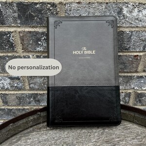 KJV Black Faux Leather Bible Personalized Zippered Bible for Christian Men Faith Inspired Gift for Dad Engraved Bible Gift Personalized or Plain Cover